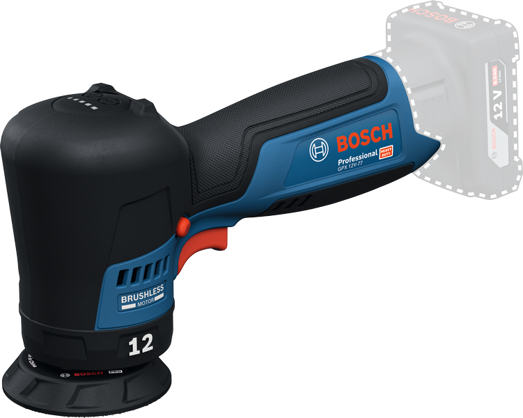 BoschGPX 12V-77 抛光机配备无刷电机。.