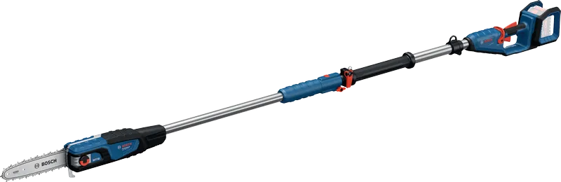 BoschGKE 18V-25 TP 无绳高枝锯，带可伸缩手柄。