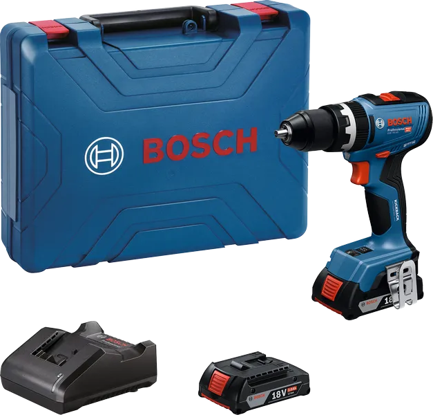 BoschGSB 18V-65 钻头套装，配有电池和充电器。.