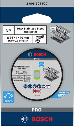BoschPRO 76×1×10毫米不锈钢切割片.