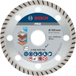 BoschPRO 多材质金刚石切割片 105 毫米，用于切割。.
