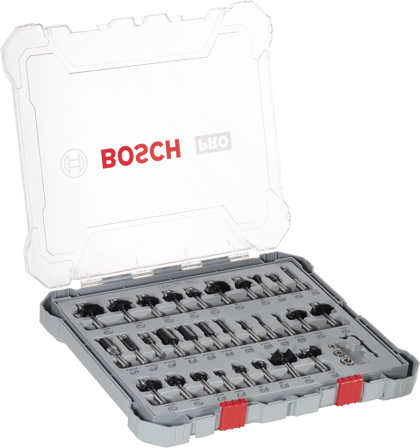 Bosch PRO 路由器钻头混合套装 8 毫米柄 30 件。.