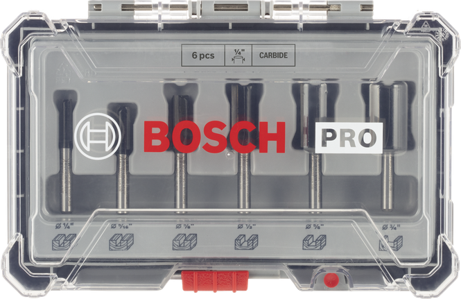 BoschPRO 1/4 英寸柄路由器钻头套装 6 件.