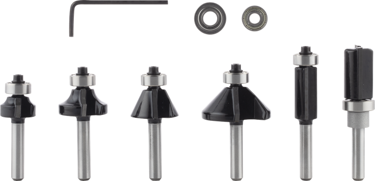 Bosch PRO 路由器钻头修边和边缘套装 6 件，1/4 英寸柄。.