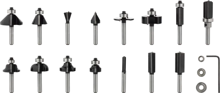 Bosch PRO 路由器钻头混合套装 1/4 英寸柄，15 件。.