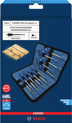 Bosch铲形钻头套装 13 件套.