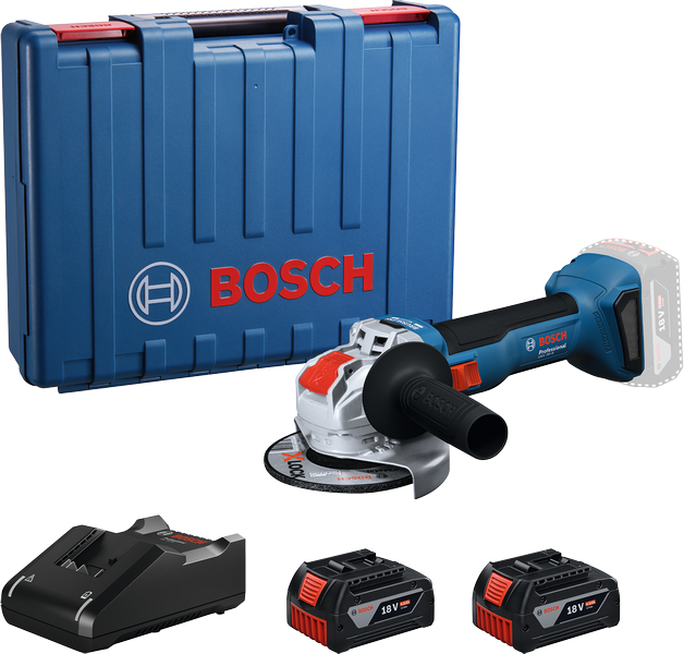 BoschGWX 18V-8 角磨机套装，配有电池和外壳。.