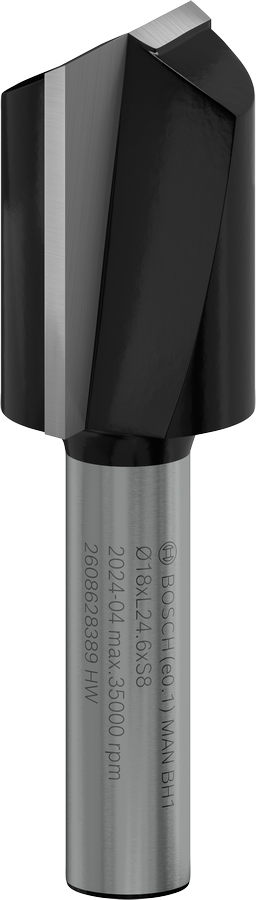 Bosch PRO 路由器直钻头，两个凹槽 18x24.6mm。.