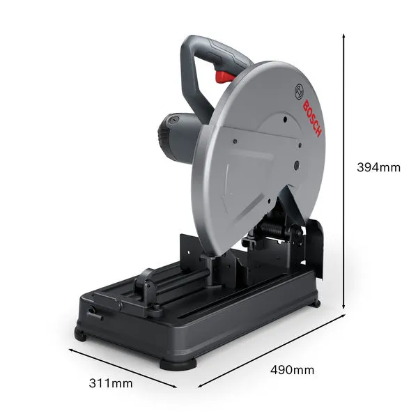Bosch切割锯，尺寸为 394x490x311mm。.