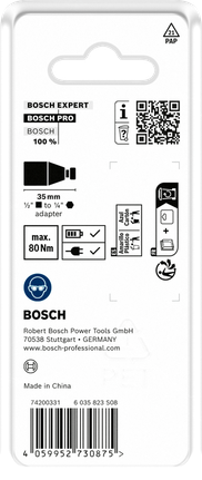 Bosch PRO 冲击钻头适配器 1/2 英寸。.