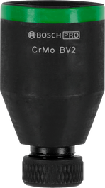 BoschPRO 冲击钻头适配器 1/2 英寸，带绿色环。