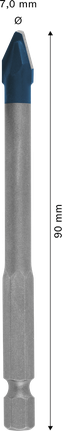 Bosch EXPERT HEX-9 硬陶瓷钻头 7x90mm。.