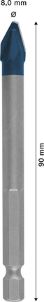 Bosch EXPERT HEX-9 硬陶瓷钻头 8x90mm。.