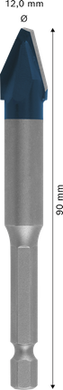 Bosch EXPERT HEX-9 硬陶瓷钻头 12x90mm。.