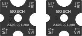BoschPRO 切割模具套装，包含 M6、M8、M10、M12 尺寸。