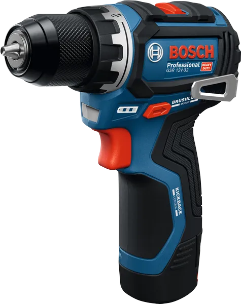 BoschGSR 12V-32 无绳电钻驱动器，配备无刷电机。.