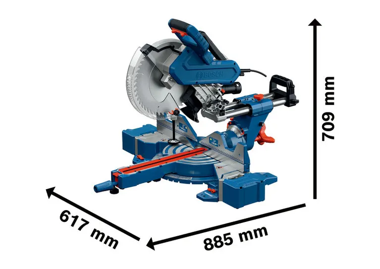 带滑动臂的Bosch GCM 340-305 D 斜切锯。.