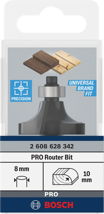 BoschPRO 路由器钻头 10 毫米 R 10 8 毫米柄.