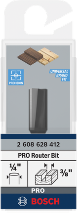 Bosch PRO 路由器直钻头 3/8 英寸双槽。.