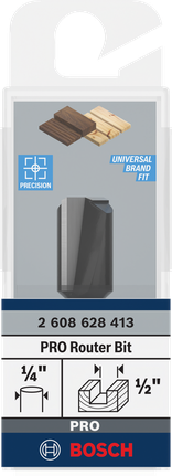 BoschPRO 路由器直钻头 1/2 英寸 1/4 英寸柄.