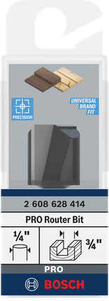 Bosch PRO 路由器直钻头 3/4 英寸 1/4 英寸柄。.