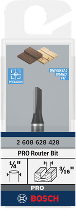 Bosch PRO 路由器直钻头 3/16 英寸。.