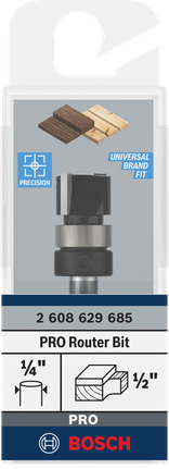 BoschPRO 路由器钻头 1/2 英寸 x 3/8 英寸 1/4 英寸柄.
