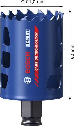BoschEXPERT 多材料 51 毫米孔锯，配有硬质合金齿。.