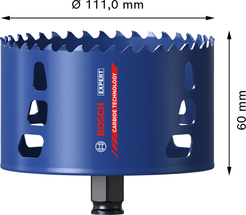 BoschEXPERT 多材料 111 毫米孔锯，配有硬质合金齿。.