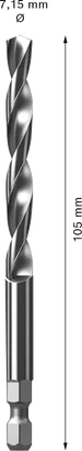 适用于 EXPERT Power Change Plus 的Bosch导向钻，HSS-G Ø7.15 毫米。.