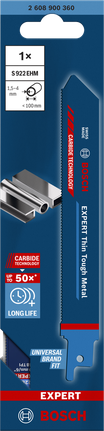 Bosch EXPERT Thin Tough Metal S 922 EHM 往复锯片。.