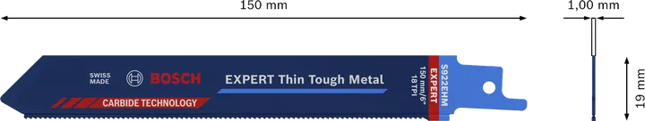 Bosch EXPERT Thin Tough Metal S 922 EHM 锯片用于切割薄金属。.