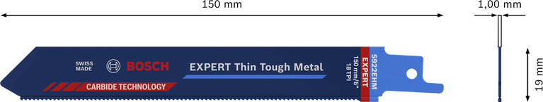 Bosch EXPERT Thin Tough Metal S 922 EHM 锯片用于切割薄金属。.