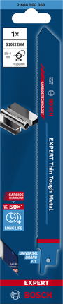 Bosch EXPERT Thin Tough Metal S 1022 EHM 往复锯片。.