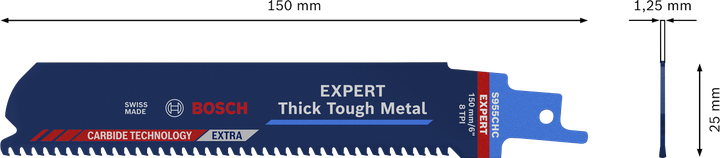 Bosch EXPERT Thick Tough Metal S 955 CHC 往复锯片。.