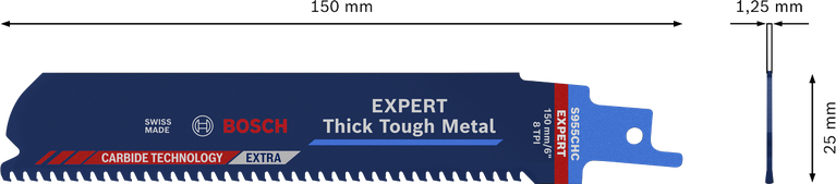 Bosch EXPERT Thick Tough Metal S 955 CHC 往复锯片。.