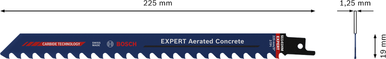 BoschEXPERT 加气混凝土往复锯片 225 毫米。.
