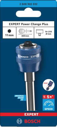Bosch EXPERT Power Change Plus 孔锯心轴延长件 11 毫米 300 毫米。.