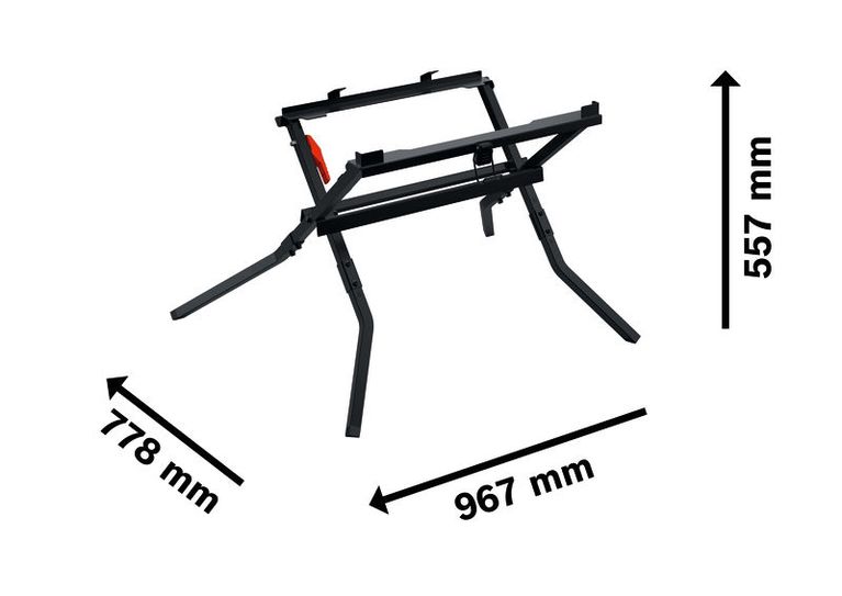 BoschGTA 571 锯架，尺寸如图所示。.