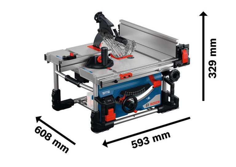 尺寸紧凑的BoschGTS 18V-70 台锯。.