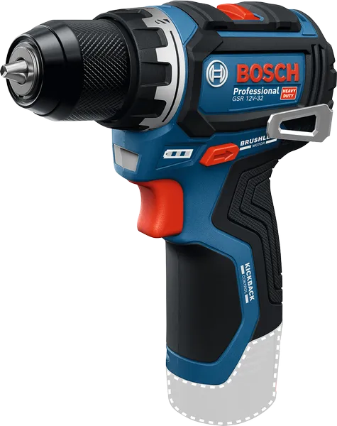 BoschGSR 12V-32 无绳电钻，配备无刷电机。.