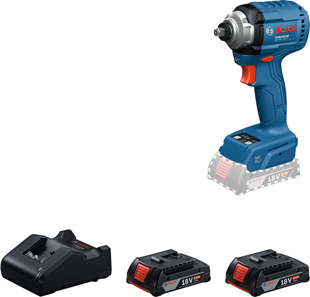 BoschIDS 18V-125 冲击起子机，配有充电器和电池。.