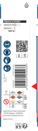 BoschEXPERT HEX-9 3 x 45 x 90 毫米钻头包装.