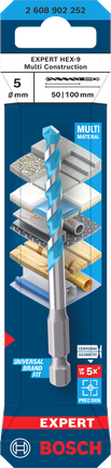 BoschEXPERT HEX-9 5×50×100 毫米多功能建筑钻头.