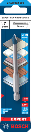 BoschEXPERT HEX-9 7×90 毫米陶瓷钻头.