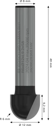 BoschPRO 路由器钻头芯盒 R 6 毫米柄 8 毫米.