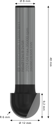 BoschPRO 路由器钻头芯盒 R 6 毫米柄 8 毫米.