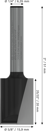 Bosch PRO 路由器直钻头，两个凹槽，直径 5/8 英寸。.