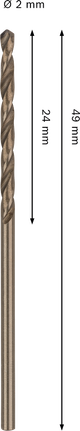 适用于不锈钢的Bosch PRO HSS-Co 麻花钻头 2 毫米。.