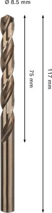 Bosch PRO HSS-Co 麻花钻头 8.5x75x117 毫米。.
